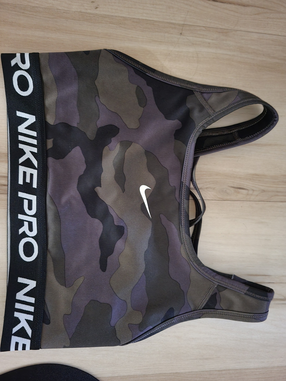 Nike Pro Women's Camo Sports Bra - Olive, Gray, Black